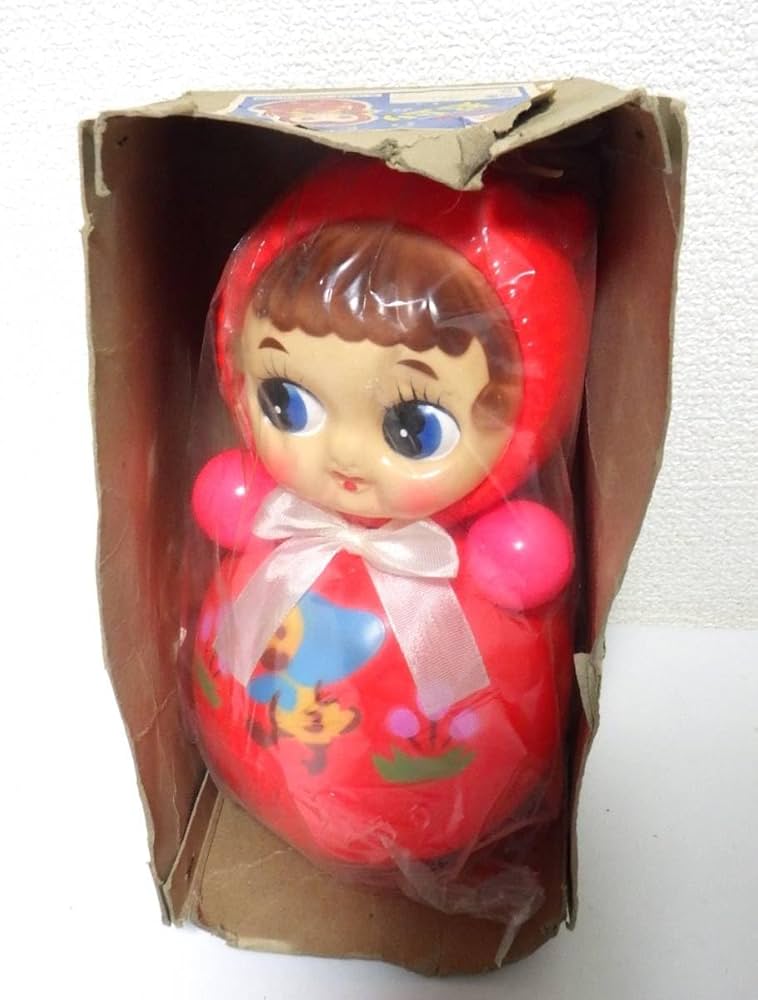 セルロイド製 起き上がりこぼし 昭和レトロ ヴィンテージ レア とんがり頭 当時物 起き上がりこぼし おきあがりこぼし